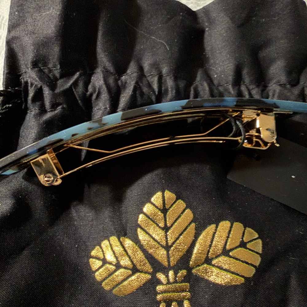 France Luxe Classic Rectangle Barrette - Blue Tokyo, NWT - Picture 9 of 12